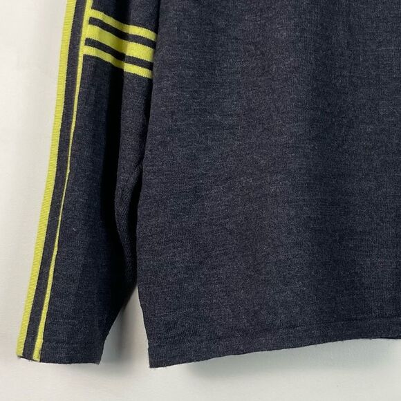 Neve Grey 100% Wool Long Sleeves Mock Neck Quater Zip Sweater Size XL - Picture 5 of 13